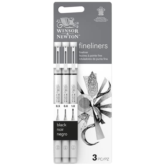 Winsor & Newton™ 3 Piece Black Fineliner Set | Michaels®